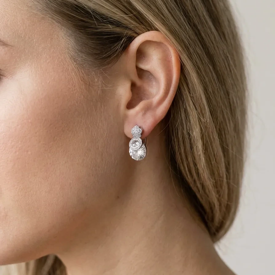 Prabangūs 925 sidabro auskarai su dideliais cirkoniais