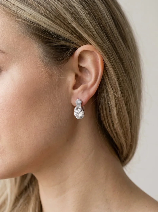 Prabangūs 925 sidabro auskarai su dideliais cirkoniais