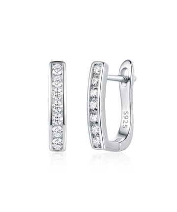 Sidabriniai auskarai su cirkoniais minimalistinio dizaino