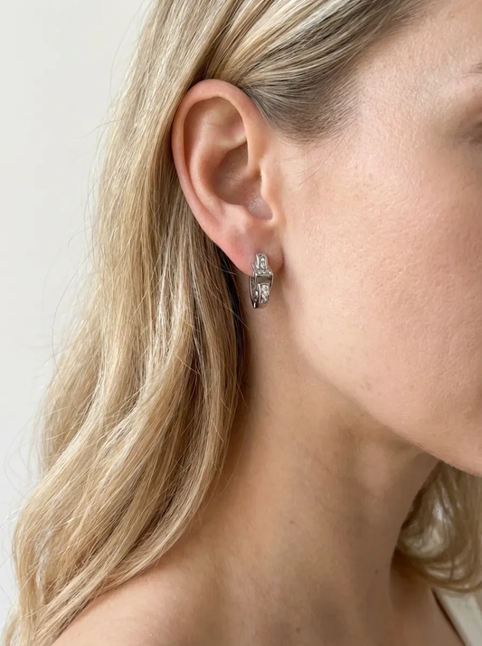 Modernūs 925 sidabro auskarai su cirkoniais