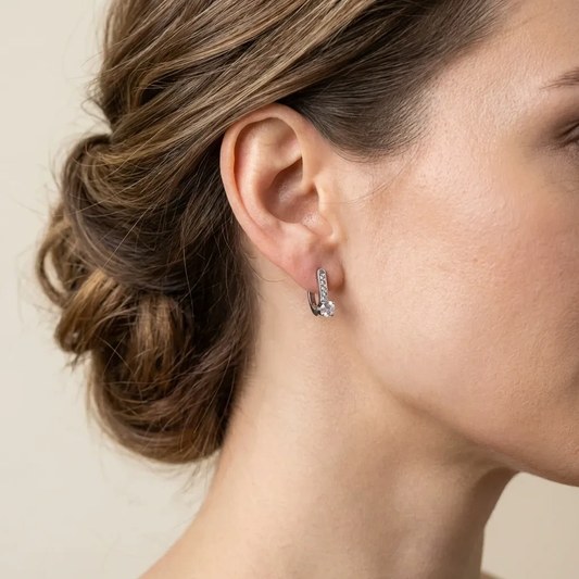 925 sidabro auskarai su apvaliu cirkoniu