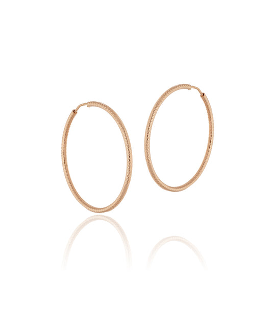 30 mm rožinio aukso raštuoti lankeliai