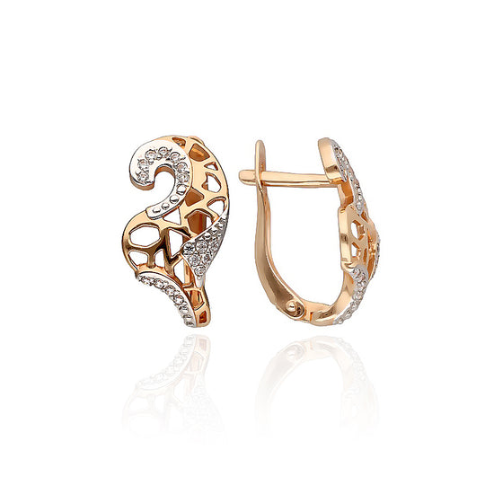 Auksiniai auskarai su akmenukais