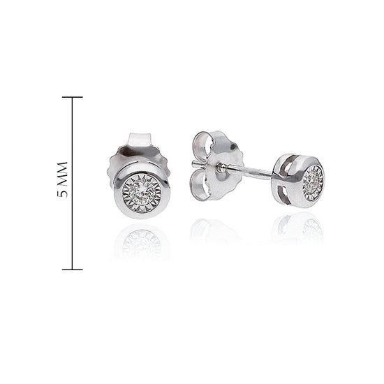 Minimalistiniai auskarai su 0,06 ct deimantu