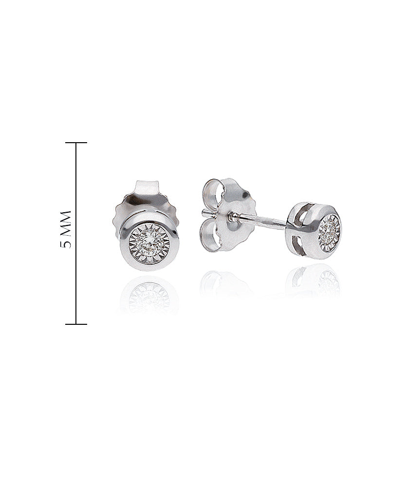 Minimalistiniai auskarai su 0,06 ct deimantu