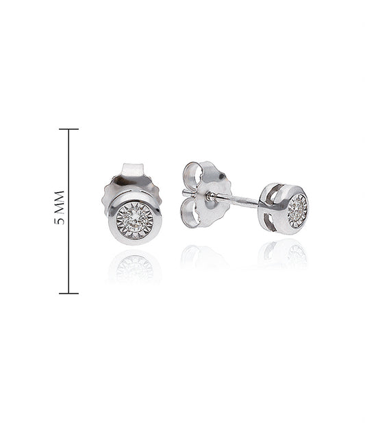 Minimalistiniai auskarai su 0,06 ct deimantu