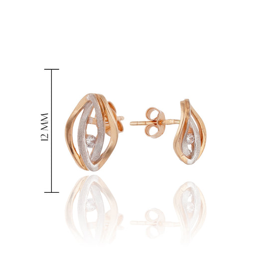 Modernūs auskarai su cirkonio akcentu