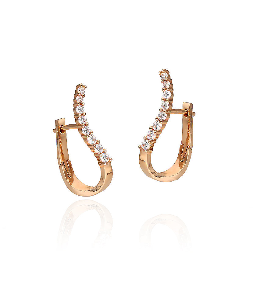 Auksiniai auskarai su akmenukais