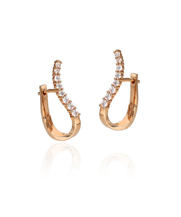 Auksiniai auskarai su akmenukais