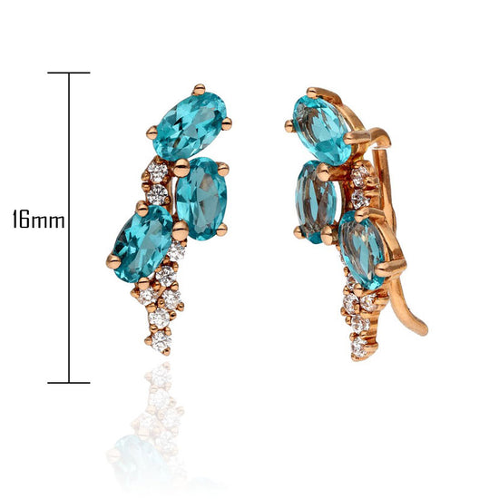 Mėlyni akmeniniai auskarai