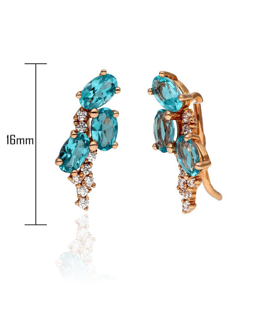 Mėlyni akmeniniai auskarai