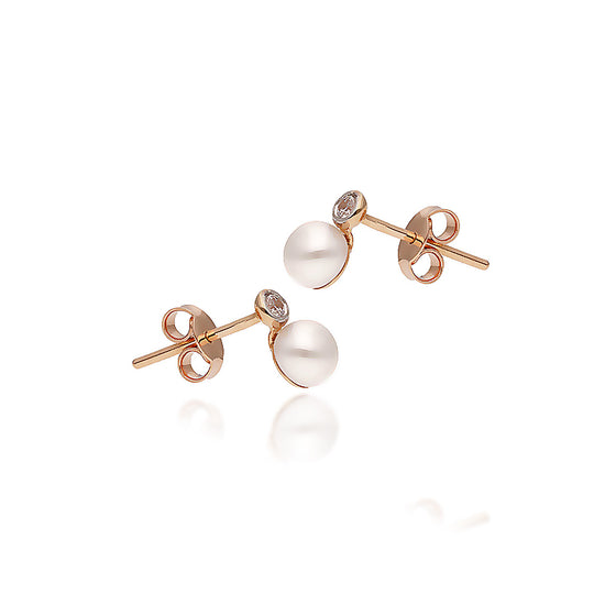 auksiniai auskarai su perlu