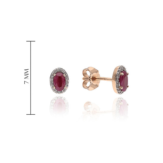 Elegantiški auskarai su 0,4 ct rubinu