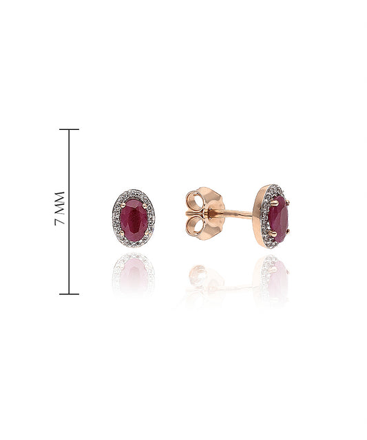 Elegantiški auskarai su 0,4 ct rubinu