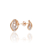 Auksiniai auskarai su balto aukso intarpu, 12 mm ilgio