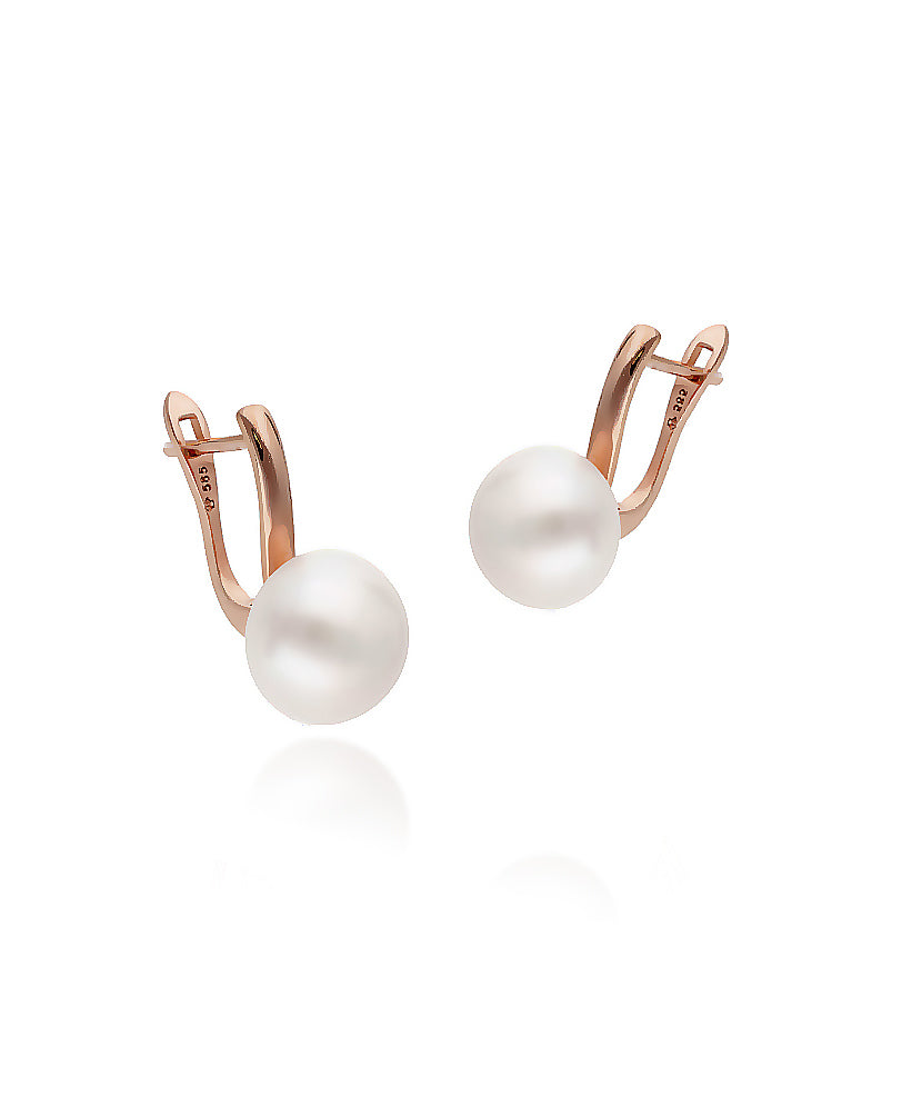 Auksiniai auskarai su perlu