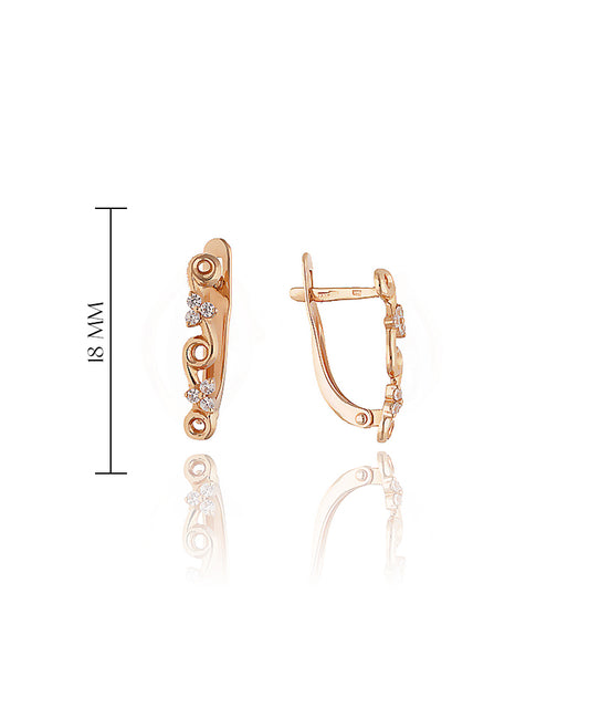 Moteriški 585 prabos auskarai su elegantišku vingiuotu dizainu