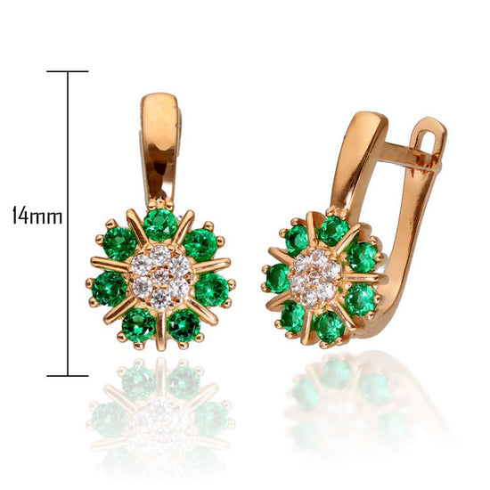 Žali akmeniniai auskarai