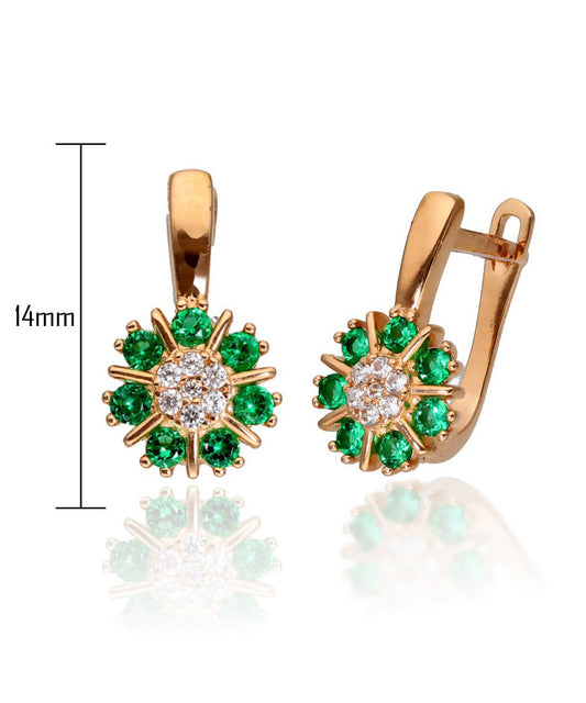 Žali akmeniniai auskarai