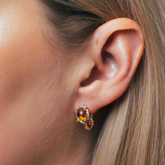 Auksiniai auskarai su akmenukais