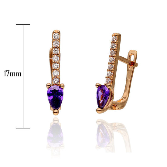 Violetinio akmens auskarai