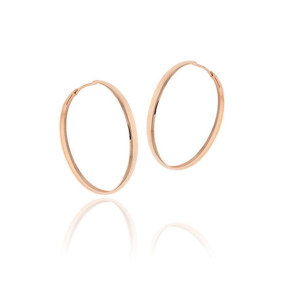 Rožinio aukso 36 mm klasikiniai lankeliai – auksiniai auskarai