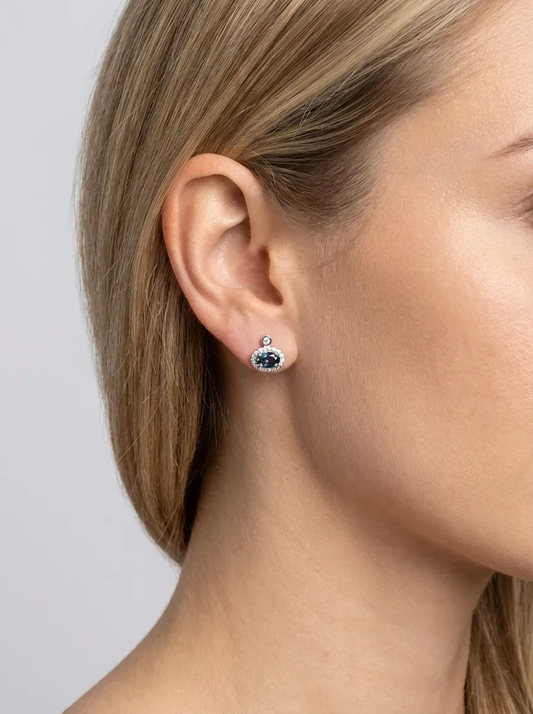 Gold earrings with topazes and diamonds