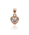 Auksinis širdelės formos pakabukas su cirkoniu
