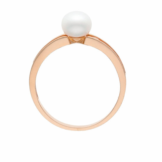 Moteriškas žiedas su briliantais ir perlu