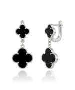 sidabriniai auskarai su dobilu