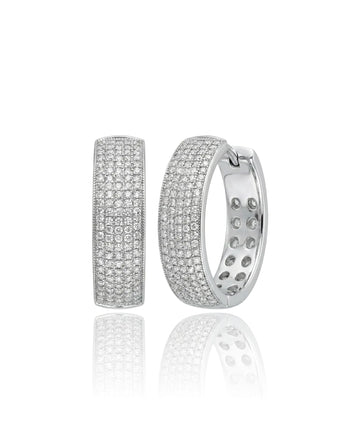 sidabriniai auskarai žiedeliai su cirkoniais