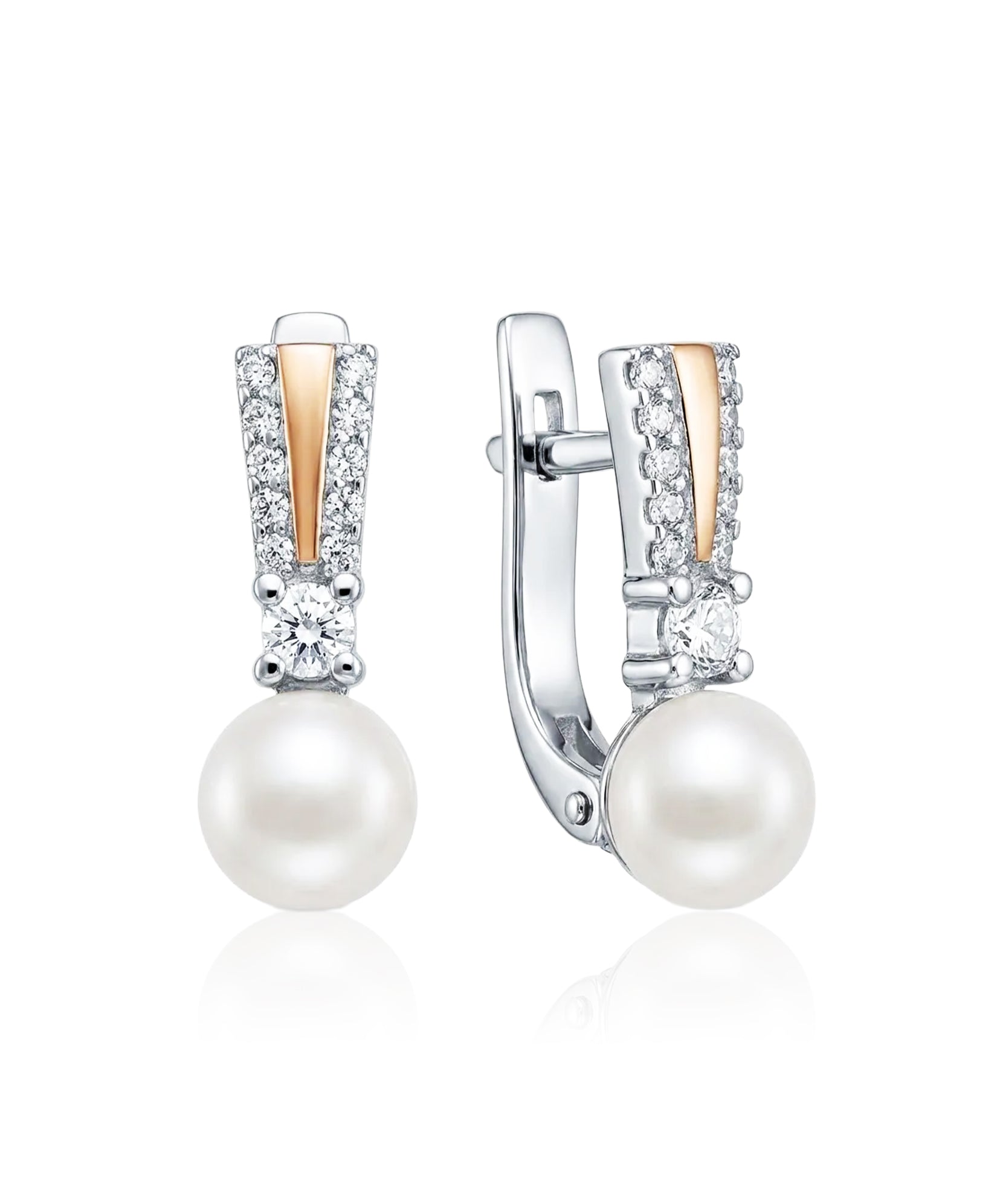 925 sidabro auskarai su perlu ir anglišku užsegimu