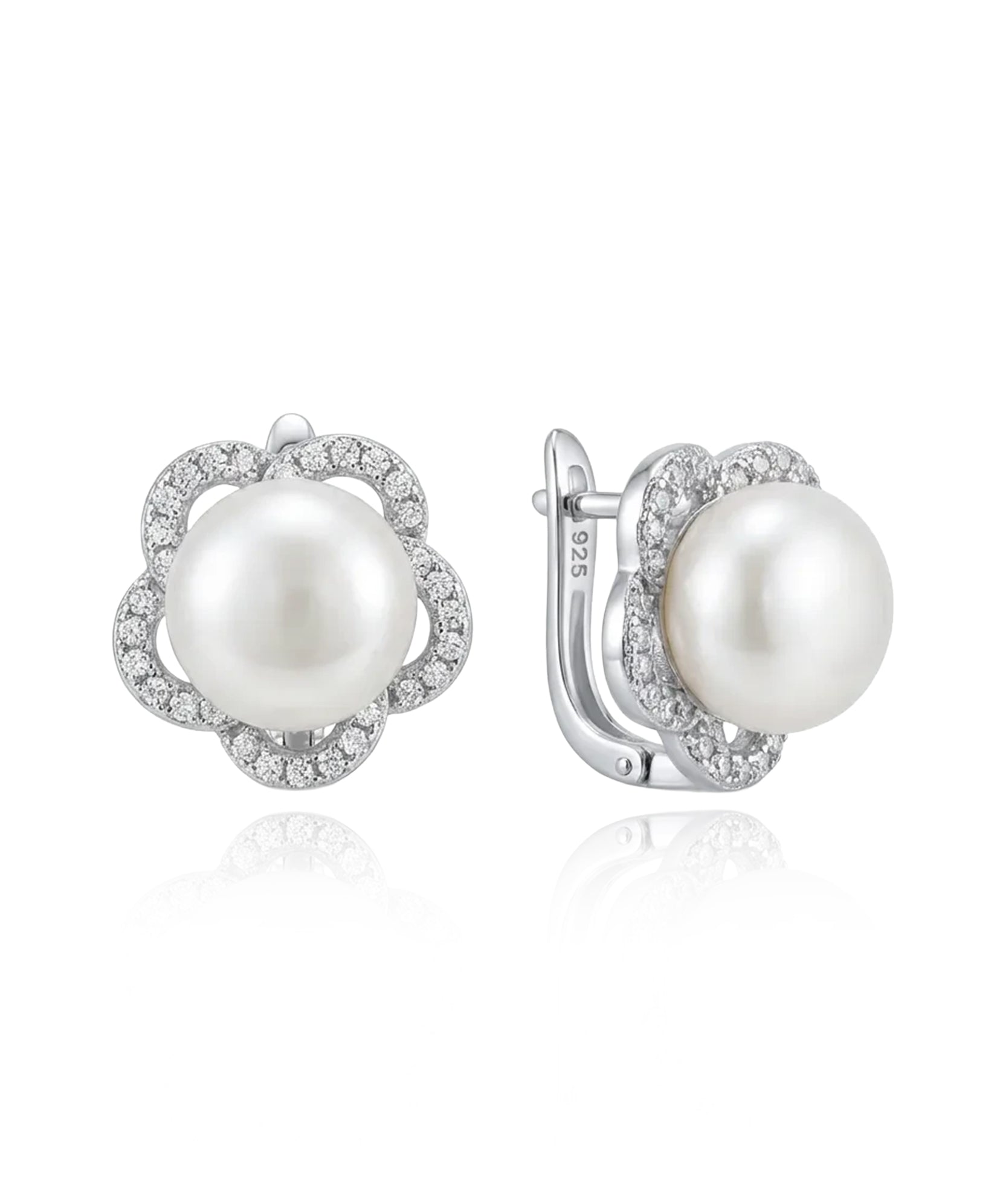 sidabriniai auskarai su perlu