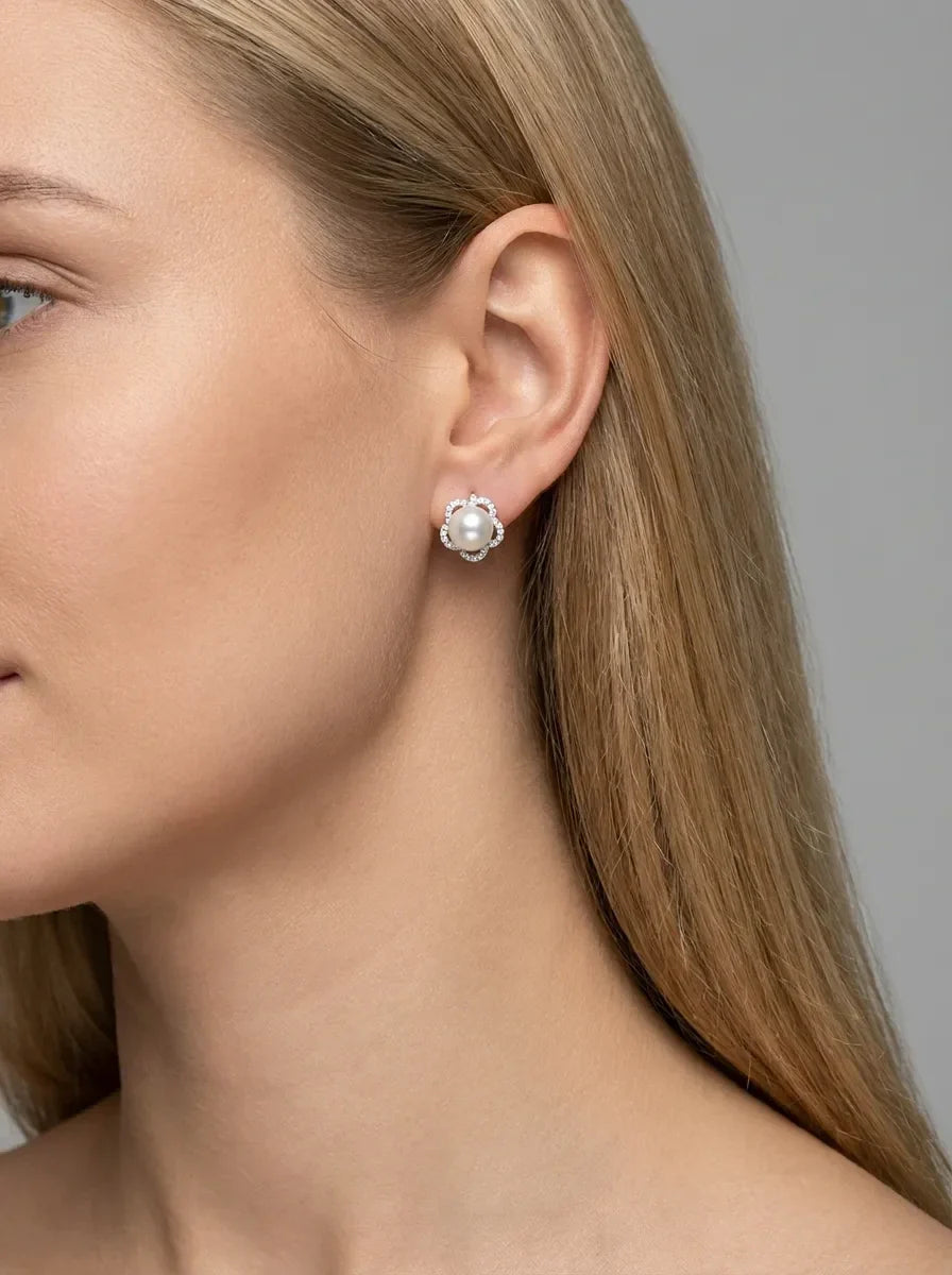 sidabriniai auskarai su perlais