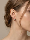 Gold earrings with emerald and diamonds