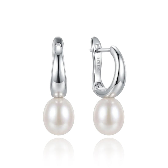 sidabriniai auskarai su perlu