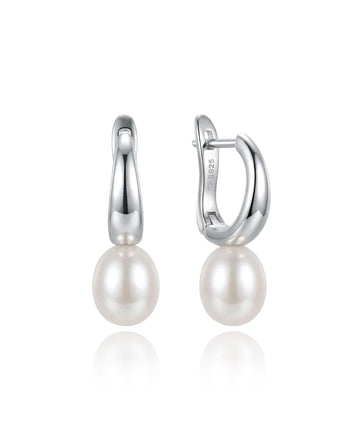 sidabriniai auskarai su perlu