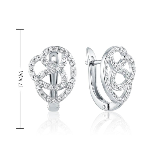 moteriški sidabriniai auskarai su cirkoniais