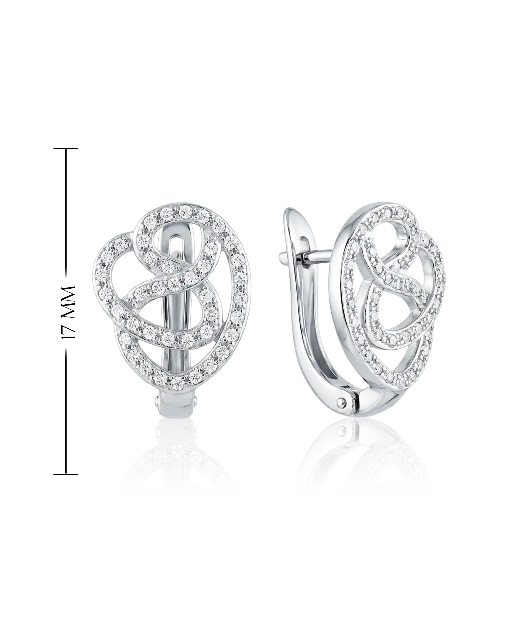 moteriški sidabriniai auskarai su cirkoniais