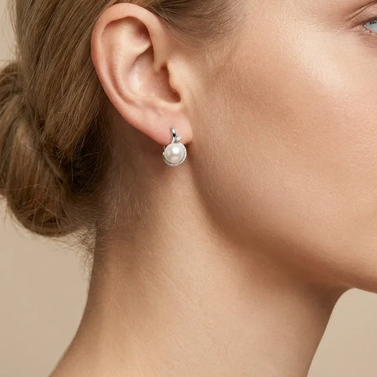 perliniai auskarai su cirkoniais