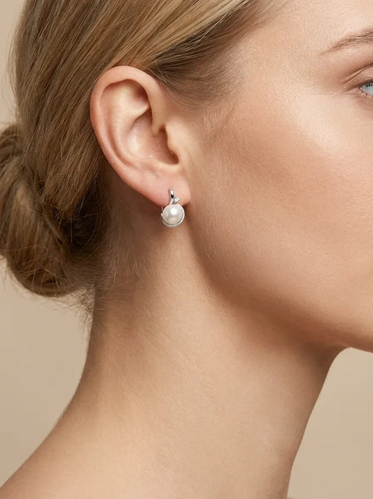 perliniai auskarai su cirkoniais