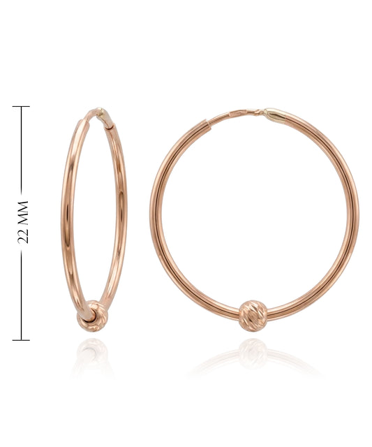 Rose gold earrings with a knot