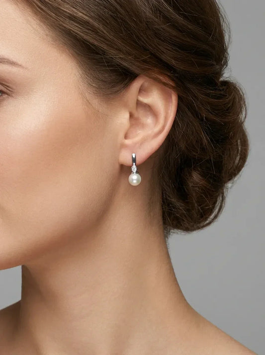 perliniai auskarai su sidabru