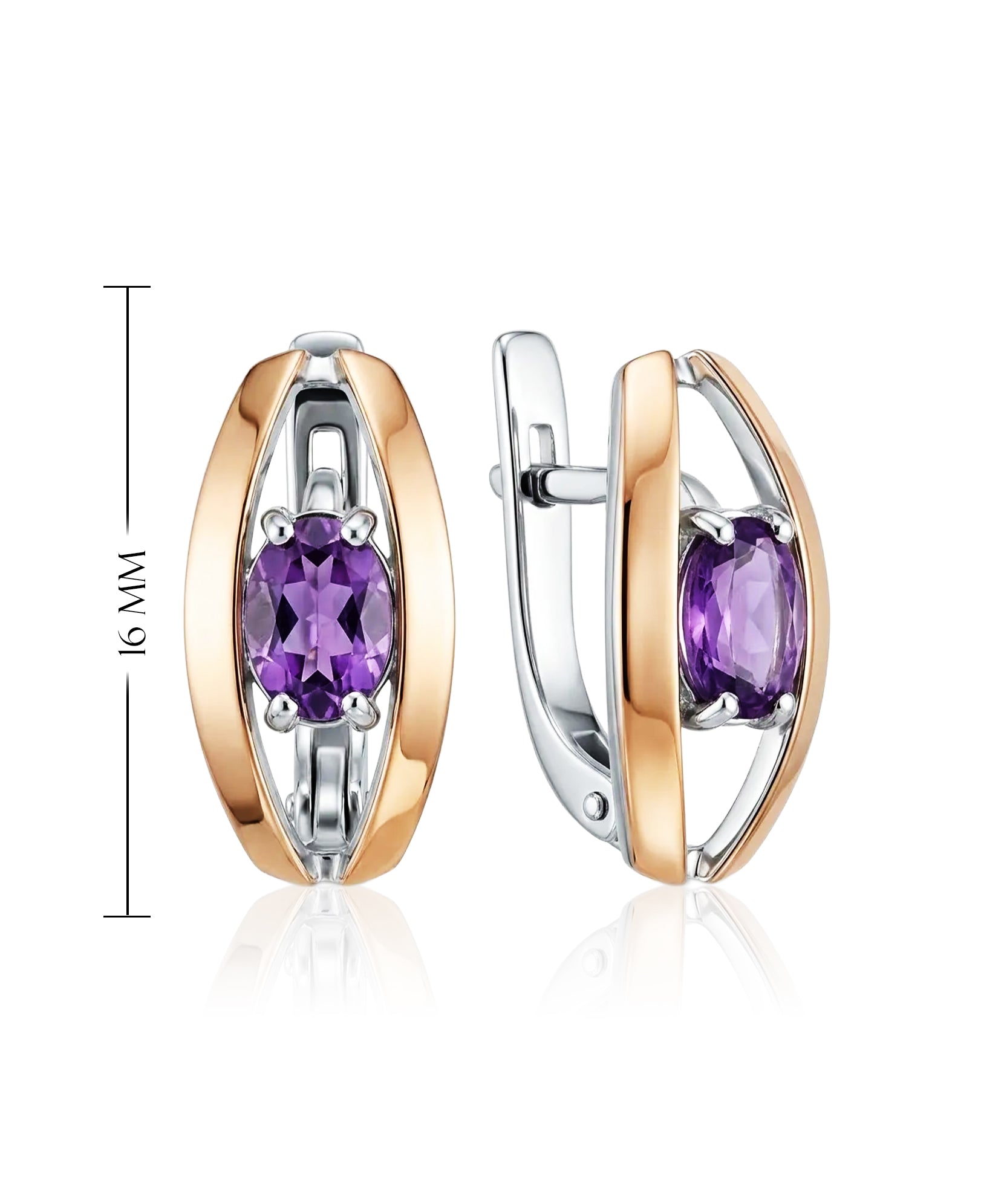 moteriški sidabriniai auskarai su ametistu