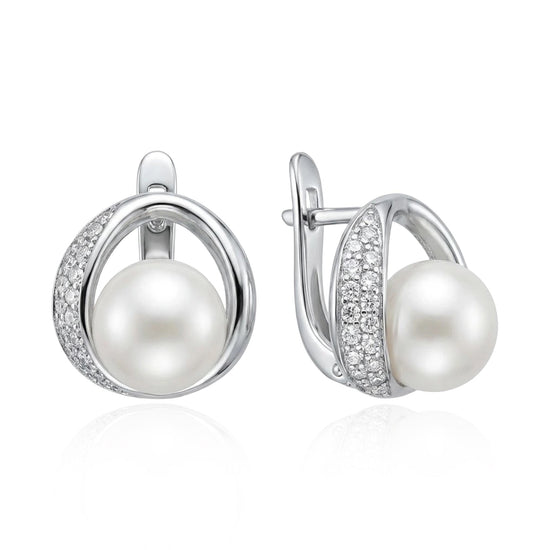 sidabriniai auskarai su perlu 925