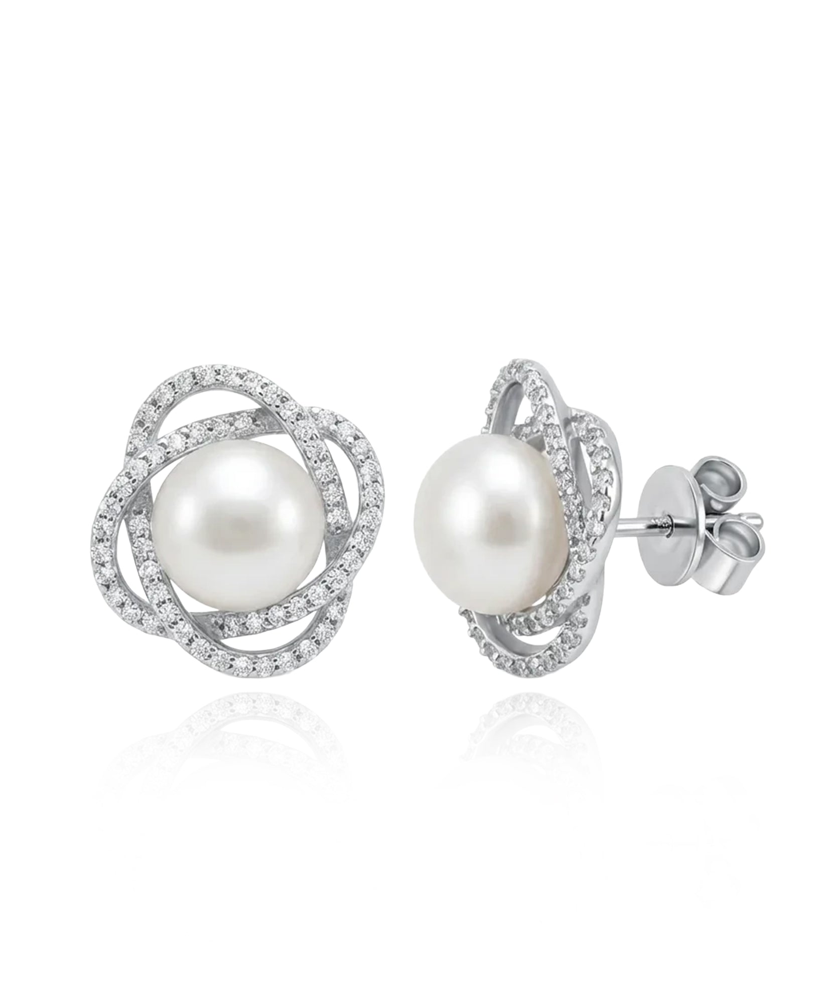 sidabriniai auskarai su perlu