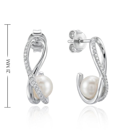 auskarai su perlu vinutės