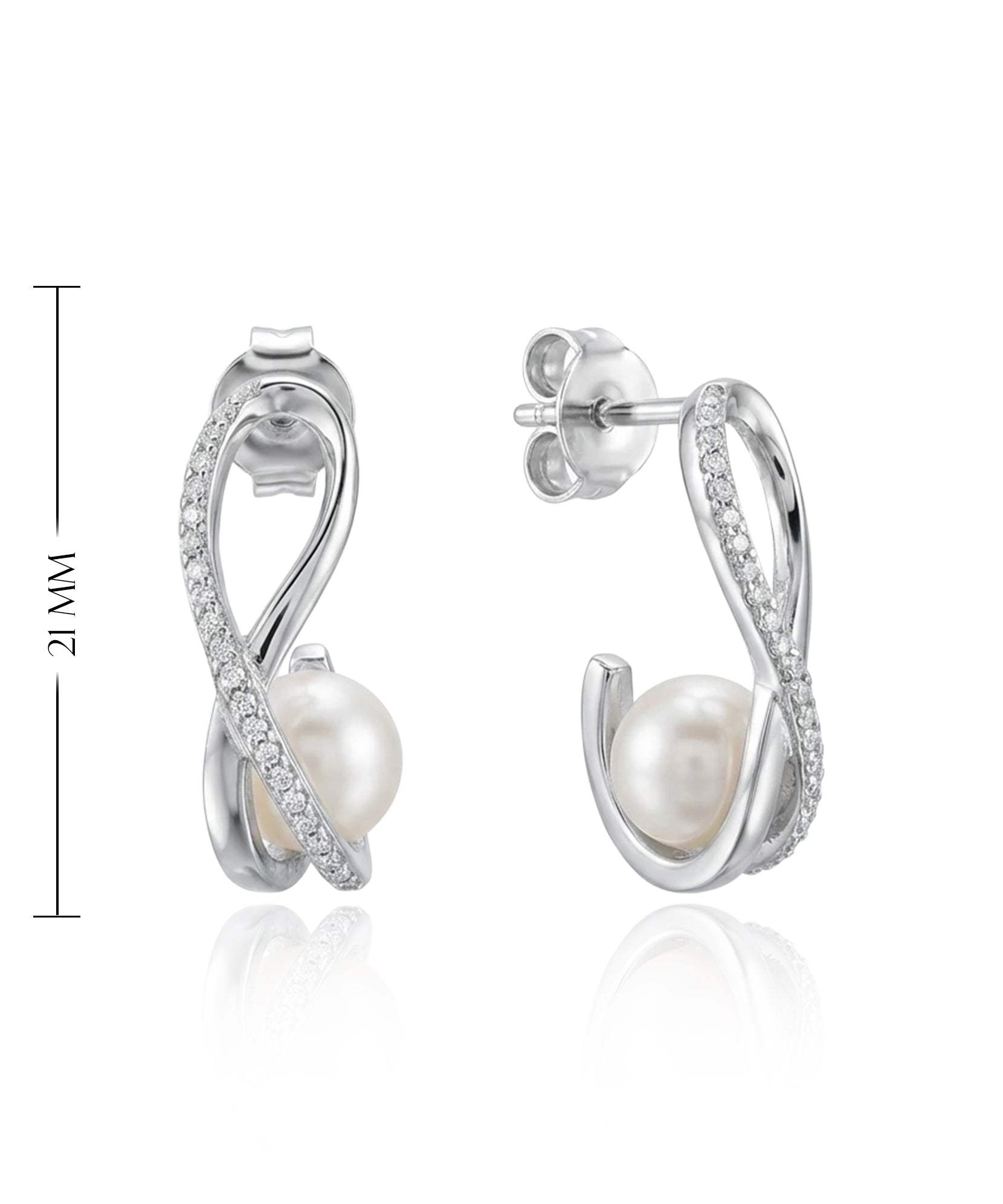 auskarai su perlu vinutės