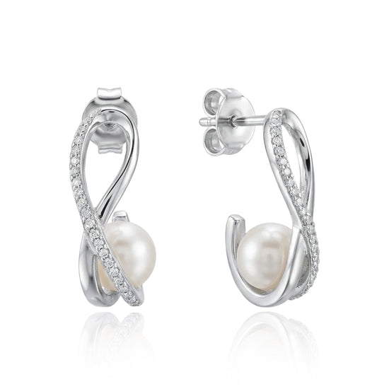 sidabriniai auskarai su perlu