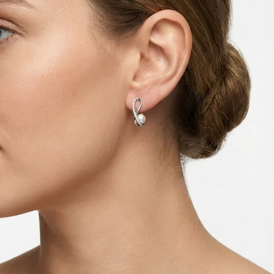 perliniai auskarai su cirkoniais